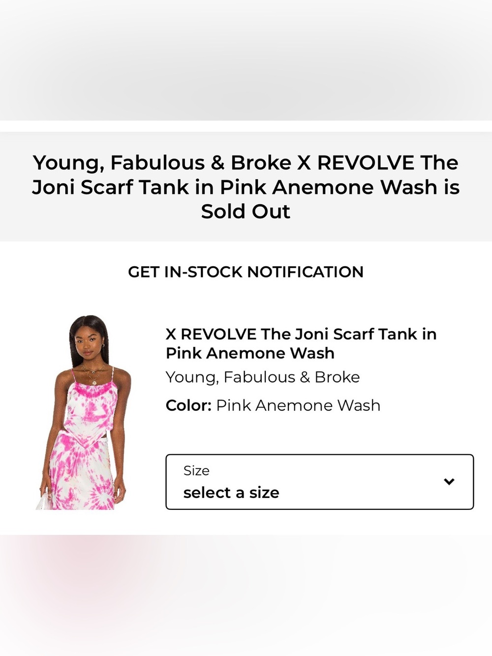 The Joni Scarf Tank in Pink Anemone Wash x Revolve